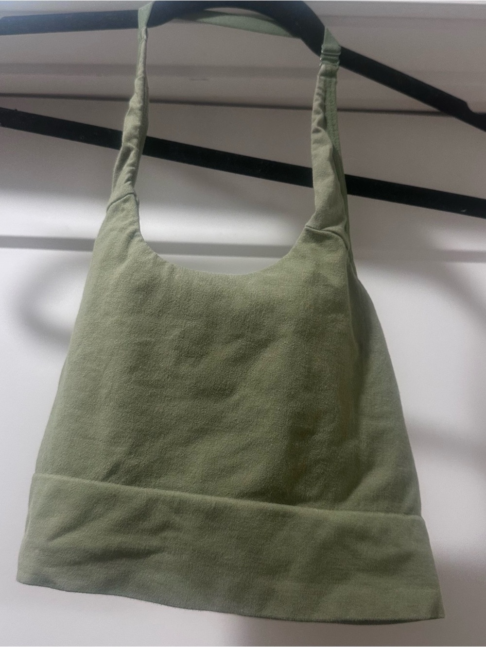 Auden Olive Green Camisole Halter Cropped Tank Top